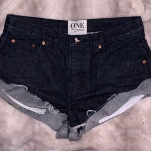 Dark Denim One Teaspoon Shorts